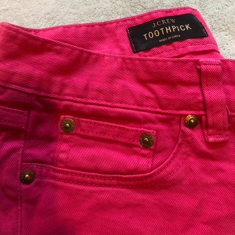 J Crew jeans, pink denim - size: 26